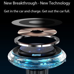 Soporte Magnético para Coche con <span class=keywords><strong>Cargador</strong></span> Inalámbrico de 15W, de ABS para Rejilla de Ventilación, con Luz Ambiental, para Todos los Teléfonos - Product Image 2