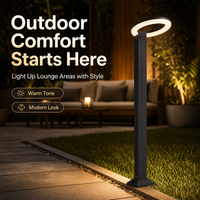 Lampadaire LED circulaire Clean Geometry Halo IP65 résistant à l'eau 18W AC85-260V en aluminium moulé sous pression pour extérieur, pelouse et allée