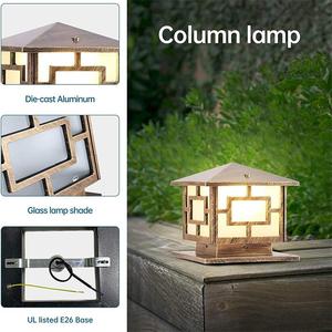 Lámparas de Columna para Exteriores de 40*40cm, IP65 Impermeables, Lámpara de Poste para Patio, Luz de Pilar de Aluminio Antioxidante para Jardín - Product Image 4