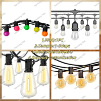 Fil de cuivre suspendu E27 Socket 10M Stock guirlande lumineuse avec ampoule S14 1w pour une utilisation en extérieur étanche