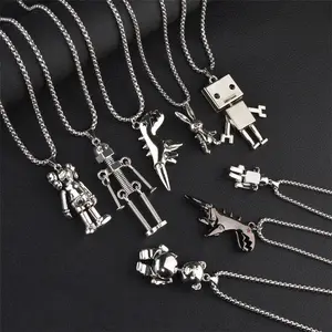 Hip Hop Necklace Style Multi Kinds Pendant Necklace Jewelry Stainless Steel SP New Design INS Cute Charm Necklaces Link Chain
