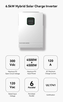 Kit de sistema de energía solar de 6.5kW con batería, inversor, paneles solares y accesorios de montaje para uso doméstico