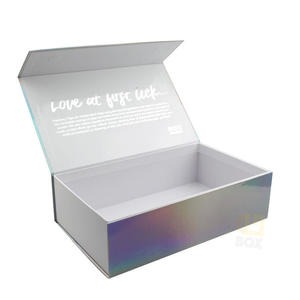 กล่องของขวัญกระดาษแข็งพิมพ์ลายโฮโลแกรม พร้อมฝาปิดแม่เหล็กแข็งแรง ดีไซน์หรูหรา พร้อมช่องใส่ผ้าซาติน และโลโก้สั่งทำ - Product Image 6