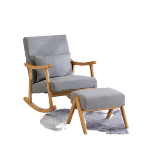 Hot Sales Modern Modular Leisure Wooden Upholstered Solid Wood <b>Rocking</b> Sofa <b>Chair</b> for Living Room - Product Image 1