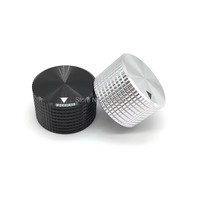 Potentiomètre en alliage d'aluminium noir argenté, bouton d'amplificateur, interrupteur, capuchon, trou de 25 mm * 15,5 mm, vis à tête hexagonale de 6 mm