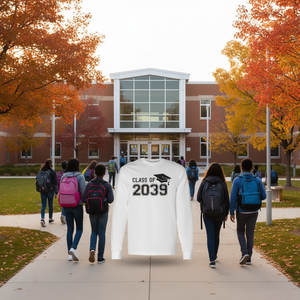 Maglietta a maniche lunghe per la laurea della classe del 2039, primo giorno di scuola - Product Image 3