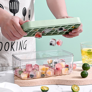 Bandejas para cubitos de hielo rectangulares de calidad alimentaria con tapa, contenedor de almacenamiento para uso en fiestas en casa - Product Image 3