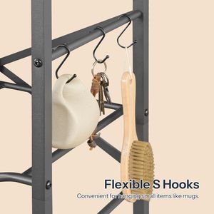 <span class=keywords><strong>Portabottiglie</strong></span> da 5 galloni per 6 bottiglie, scaffale a 3 livelli con rinforzo a X, adatto per cucine, soggiorni, uffici. - Product Image 4