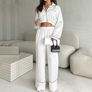 Robes kimono en mousseline personnalisée deux couches Vêtements de nuit pour femmes Ensembles de pyjamas imprimés deux pièces en coton, gaze/ - Product Image 1