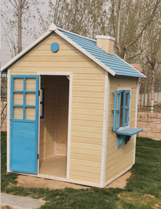 屋外木製プレイハウス幼児木製プレイハウスプラスチックプレイハウススライドキッズ遊び場 - Product Image 2