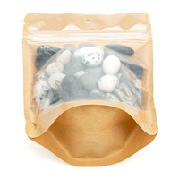 Sachets Doypack en papier kraft brun de qualité alimentaire avec fenêtre transparente frontale et fermeture éclair refermable pour aliments pour animaux de compagnie
