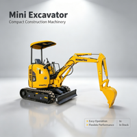 Mini-excavatrice sur chenilles Komatsu PC20MR d'occasion, godet de 0,06 m³, pelle hydraulique compacte, machine de chantier
