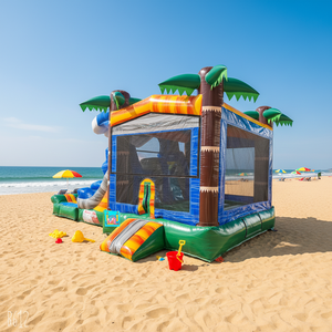 Location d'équipements de fête, châteaux gonflables, trampolines, brincolines, gonflables pour fête, château gonflable <span class=keywords><strong>palmier</strong></span> avec bannière princesse - Product Image 2