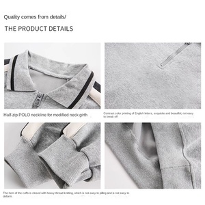 I produttori di abbigliamento hanno un senso di Design autunnale personalizzato con mezza cerniera 360 grammi di <span class=keywords><strong>felpa</strong></span> a maniche lunghe con cappuccio alla moda - Product Image 5