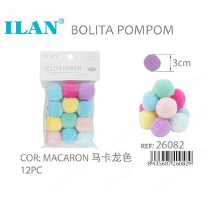 Ilan Bolita Pompon 3Cm Colore Macaron 12 Pezzi Decorazioni Artigianali - Product Image 3