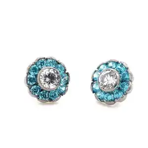 ASTM F136 Titanium G23 Threaded Flower Crystal Labret Tragus Piercing Body Jewelry Helix Ends