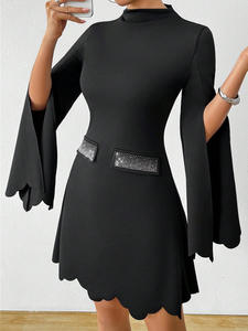 Vestido Negro Elegante Estilo Europeo y Americano 2026, Falda Ajustada en Línea A para Mujer - Product Image 5