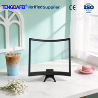 Hands-Free Curved Screen Magnifier 12" 3-4X HD Enlarger Eye Protection Plastic Phone Stand for Gaming Binge Watching Live