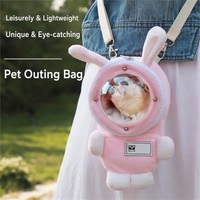 Sac de transport pour animaux Space Bunny avec fenêtre transparente en forme de dôme, porte-bébé et sac à bandoulière pour petaurs et petits animaux, respirant