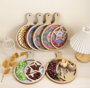 Plateaux de service en bois pour le Ramadan, pour l'Aïd Moubarak, fête musulmane, décoration de table - Product Image 3