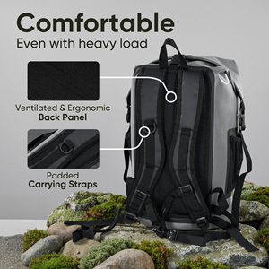Sac à dos imperméable de 35 L pour la randonnée, sac étanche à enroulement, sac de camping en PVC avec poche pour téléphone, pour la pêche et les voyages - Product Image 5