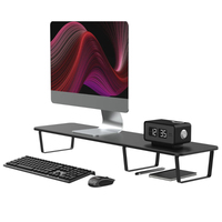 Support d'ordinateur ergonomique à double écran Riser Home Office Furniture Small Metal Wood Laptop Table for Extended Desktop Monitor Use