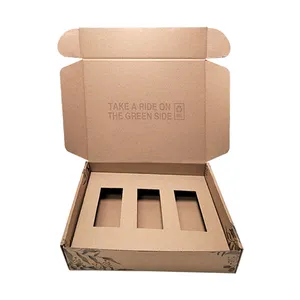 Cajas de embalaje Kraft respetuosas con el medio ambiente recicladas para pequeñas empresas, caja de correo troquelada con logotipo
