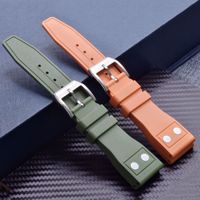 Bracelet de montre en caoutchouc fluoré respirant de luxe à dégagement rapide 20/21/22mm pour bracelet Rol-ex Sei-ko FKM boucle ardillon en acier inoxydable