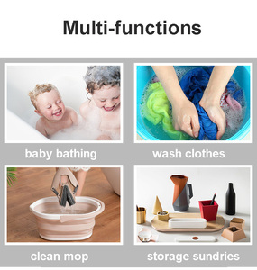 Bassin <span class=keywords><strong>pliable</strong></span> en plastique 24L pour le lavage de la vaisselle Fruits <span class=keywords><strong>Camping</strong></span> Randonnée Usage domestique en matériau PP - Product Image 6