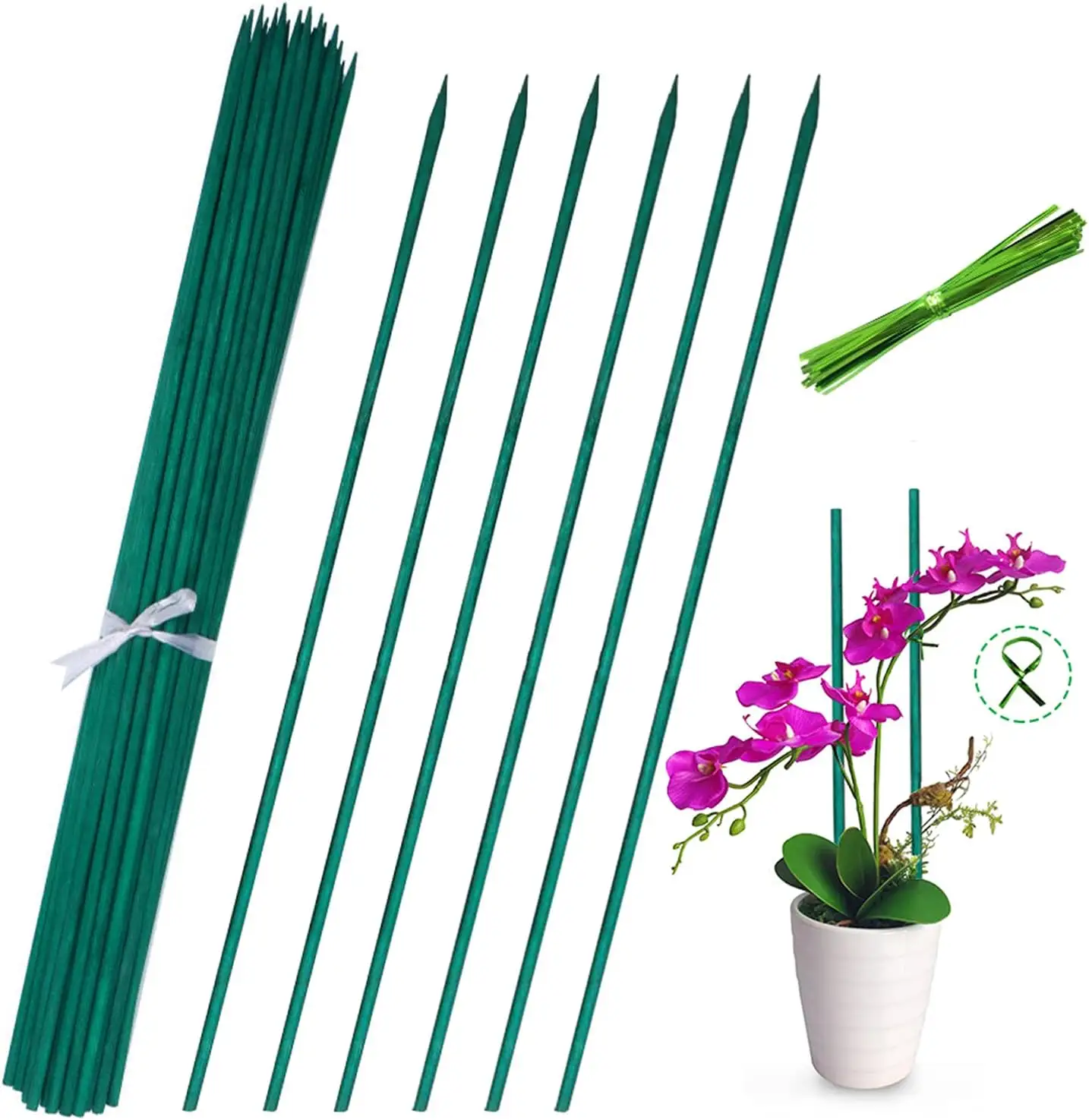 Verschiedene Größen Gemüse Blumen grün Bambus Pflanze Unterstützung, Garten Pfähle für Indoor Outdoor Pflanzen Zeichen Posting Sticks