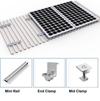 Système de montage de panneaux solaires sur rail en aluminium CE, fabriqué sur mesure, pour toit en métal trapézoïdal, installation photovoltaïque commerciale