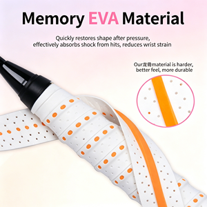 Cinta de agarre para raqueta de bádminton, cinta de agarre extra para raqueta, absorción de impactos, envoltura de PU para el mango de raqueta de tenis y squash, diseño duradero - Product Image 4