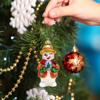 Décoration de Noël de luxe 2026 personnalisée pour la maison : Article artisanal en verre suspendu pour fêtes et vacances