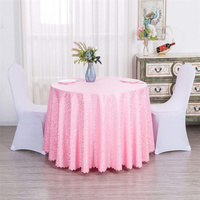 Nappe ronde rouge de qualité supérieure, résistante aux taches et durable, pour les mariages, les banquets et les repas à domicile, couleur unie élégante