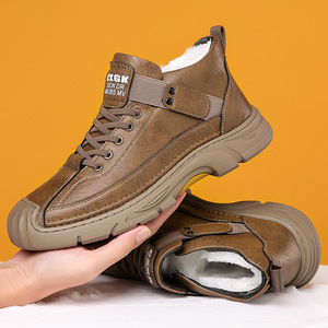 Botas Martin para Hombre, Otoño Invierno, Suela Gruesa, Caña Alta, Piel Vacuna, Antideslizantes, para Senderismo y Uso Casual al Aire Libre - Product Image 3