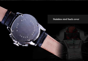 Jaragar Herren Sport Design Geometrisches Dreieck <span class=keywords><strong>Pilot</strong></span> Echtes Leder Herren Mechanische Uhr Top Neue Luxus Automatische Armbanduhr - Product Image 6