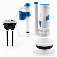 Pièces de rechange universelles pour réservoir de toilettes en ABS : Ensemble complet de valve de chasse et de remplissage avec commande manuelle pour toilettes traditionnelles
