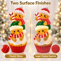 Figurine lumineuse de garçon en pain d'épices pour affichage de Noël en supermarché, durable, moulée par soufflage, décoration de cupcake, service de fourniture en gros