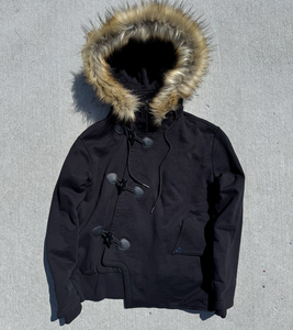 Sweat-shirts d'hiver épais <span class=keywords><strong>et</strong></span> surdimensionnés en coton délavé à l'acide avec logo personnalisé pour fabricants de streetwear, fermeture éclair <span class=keywords><strong>et</strong></span> col en fourrure amovible - Product Image 2