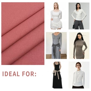 Kain Interlock Berbagai Warna 300gsm 94.5% Viscose 5.5% Spandex dengan Rajutan Satu Sisi yang Disikat untuk Gaun Bodycon <span class=keywords><strong>Mini</strong></span> Dress - Product Image 4