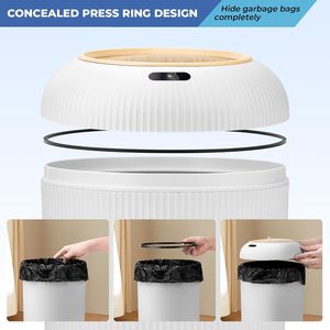 CF moderno <span class=keywords><strong>bagno</strong></span> in plastica impermeabile bidone della spazzatura cestino dei rifiuti cucina sensore elettrico automatico intelligente bidone della spazzatura - Product Image 2