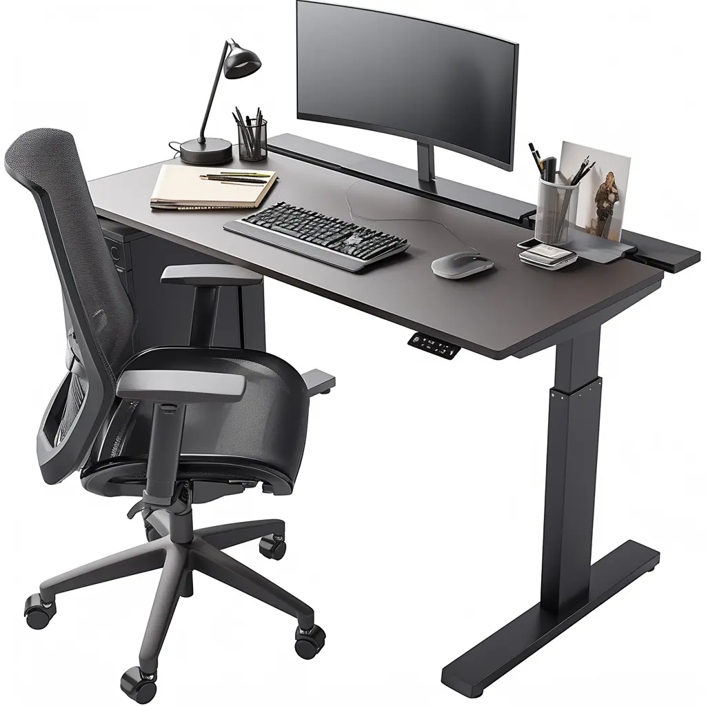 Meja berdiri elektrik Modern, cerdas dapat disesuaikan tinggi meja berdiri rumah kantor berdiri meja dasar laptop meja kantor