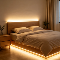 Bande lumineuse LED COB 24V flexible, blanche, 320 LED, blanc chaud 3000K, CRI90, télécommande, Wi-Fi, dimmable, IP20, pour aménagement paysager