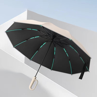 Parapluie Entièrement Automatique à Boucle Inversée Haut de Gamme et Résistant aux Intempéries avec Protection UV, Grand Parapluie de Soleil
