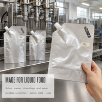 Concentré de café froid en pochette à bec verseur incliné, sac alimentaire liquide en aluminium à fond plat 1L 2L avec bouchon à vis, impression personnalisée