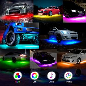 Lampu Strip LED Mobil Eksterior, Lampu Underbody Aksen Neon untuk SUV Multiwarna Kontrol Aplikasi BLE Kit Cahaya Strip LED - Product Image 6
