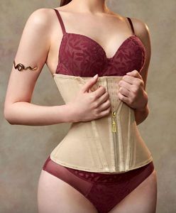 Korset Pinggang Model Jam Pasir dengan Ritsleting, Girdle Kompresi Tinggi, Pembentuk Tubuh Fajas untuk Wanita, Korset Underbust Lateks - Product Image 6
