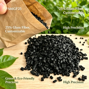 เม็ดพลาสติกไนลอน FUXI PA66GF25 สำหรับแถบกันความร้อน เสริมแรงด้วยใยแก้ว 25% โพลีเอไมด์ 66 ความแม่นยำสูง เป็นมิตรกับสิ่งแวดล้อม - Product Image 1