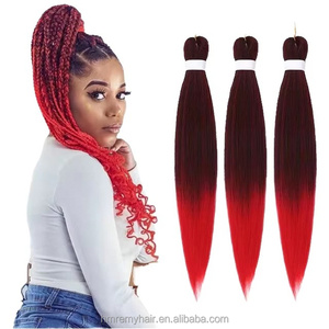 En stock usine – Extensions de cheveux synthétiques EZ à tresser, 52 pouces, 90g/paquet, basse température, en fibre synthétique EZ pour crochet - Product Image 2