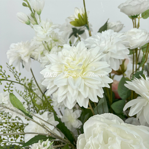Ramo de Flores Artificiales de 60 cm, Blanco y <span class=keywords><strong>Rosa</strong></span>, Arreglo Floral de Seda Hecho a Mano, Decoración de Altar para Bodas - Product Image 4